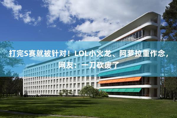打完S赛就被针对！LOL小火龙、阿萝拉重作念，网友：一刀砍废了